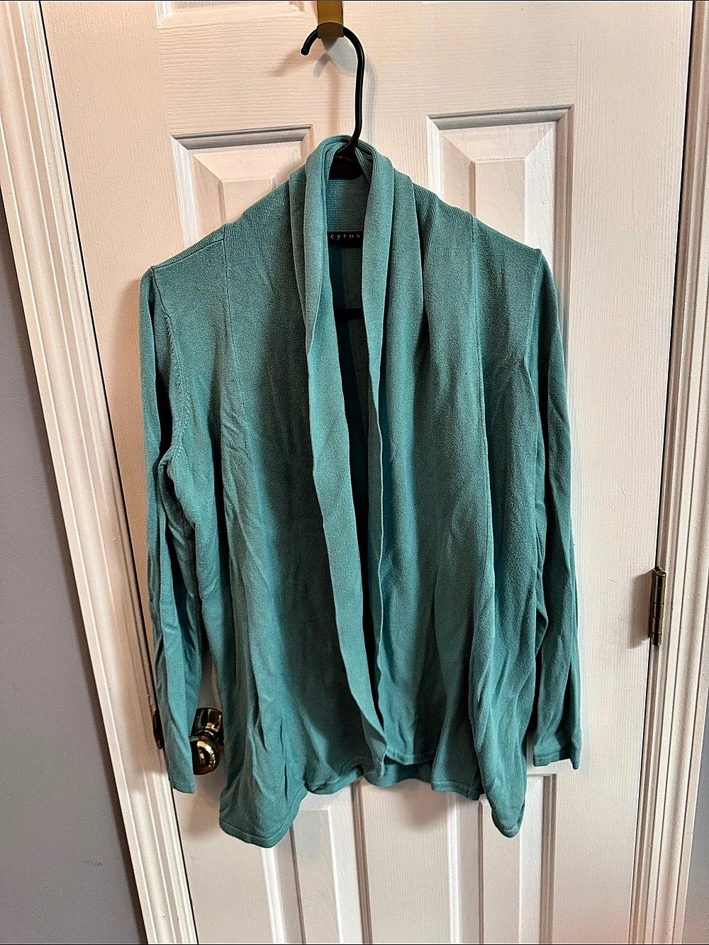 Cyrus Open Front Draped Cardigan Women's Blue Size Large